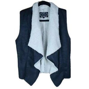 Ambiance - Black (Faux) Suede Soft Vest - Medium